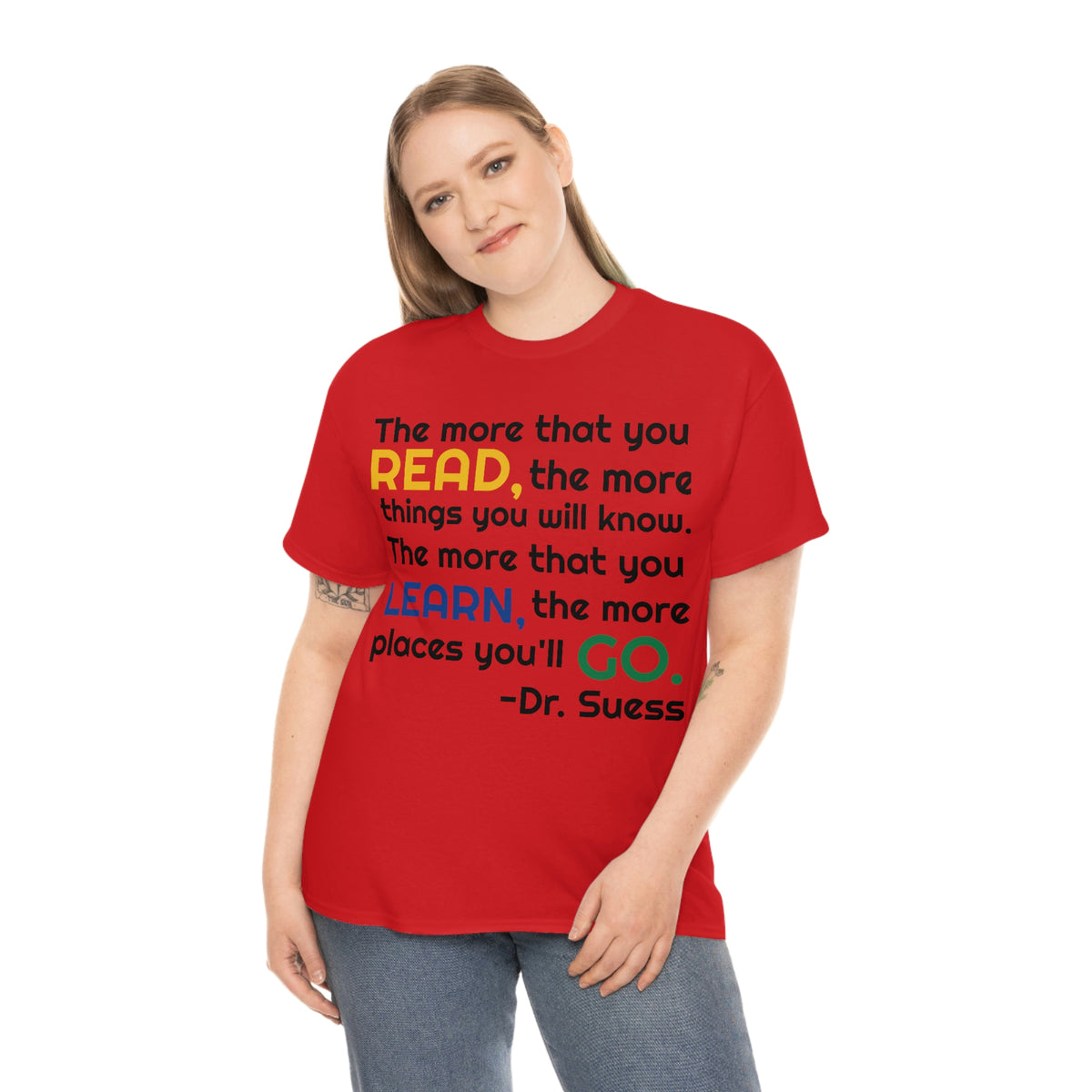 Read, Learn, Go Unisex Heavy Cotton Tee