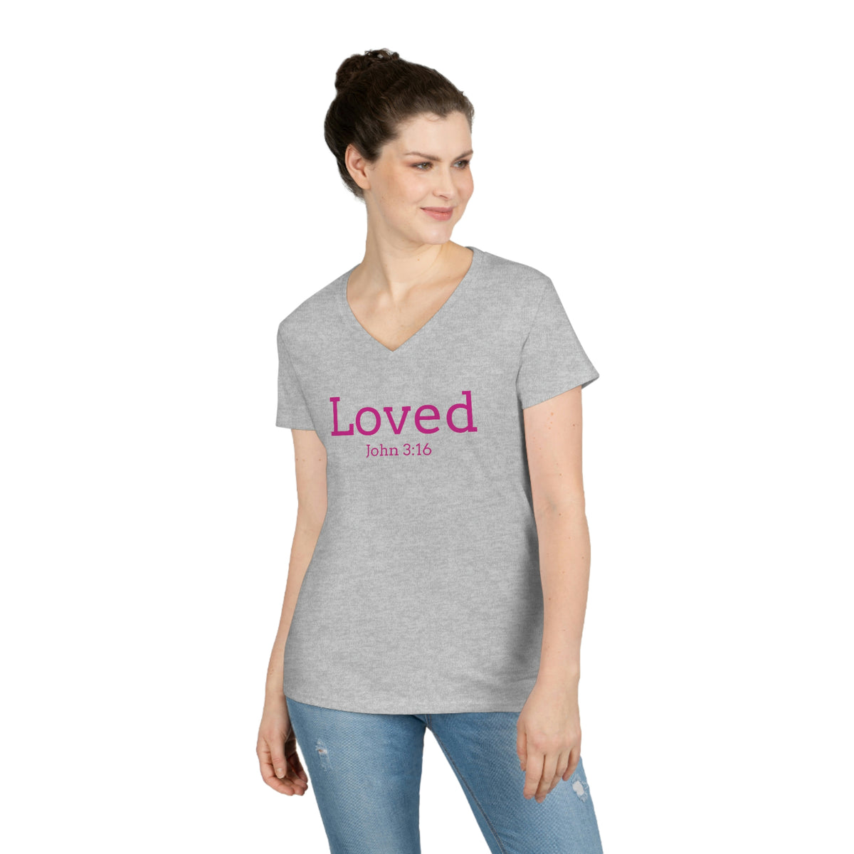 "Loved" Ladies' V-Neck T-Shirt
