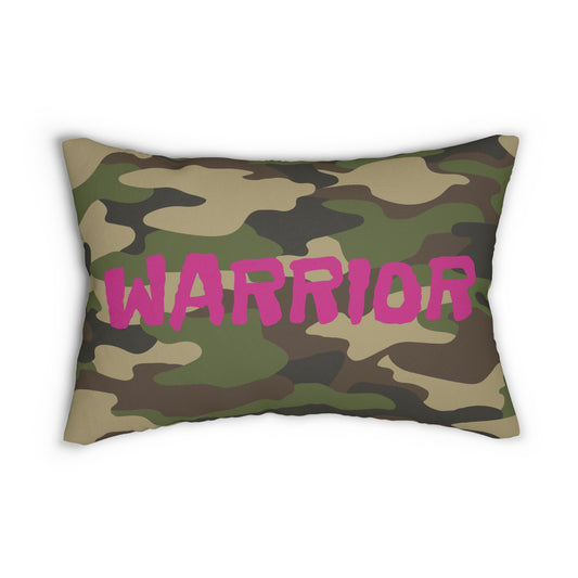 Pink WARRIOR Spun Polyester Lumbar Pillow
