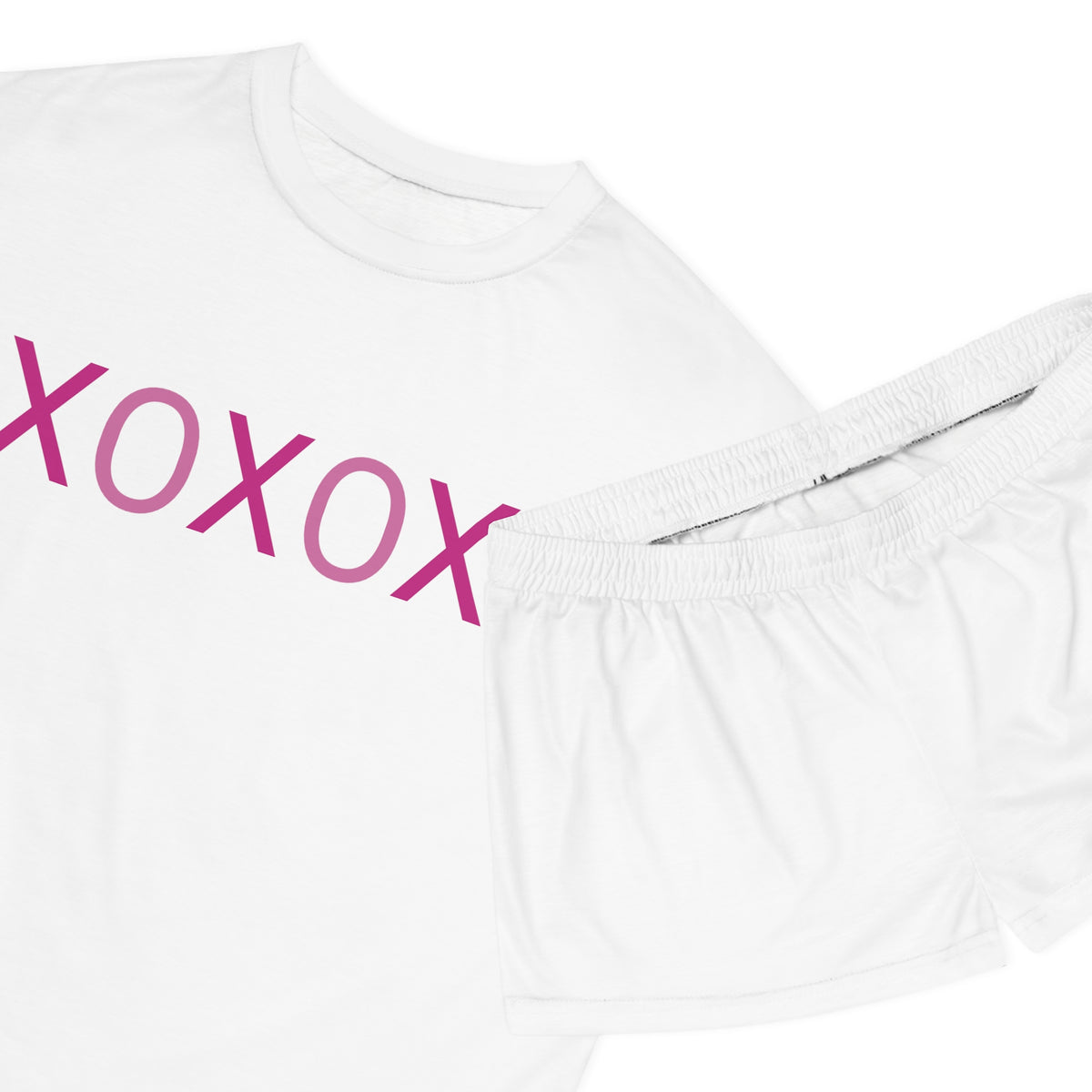 Hugs and Kisses Women's Short Pajama Set (AOP)