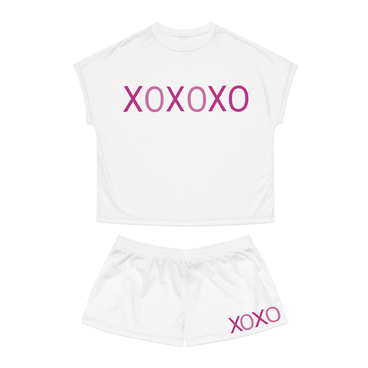 Hugs and Kisses Women's Short Pajama Set (AOP)