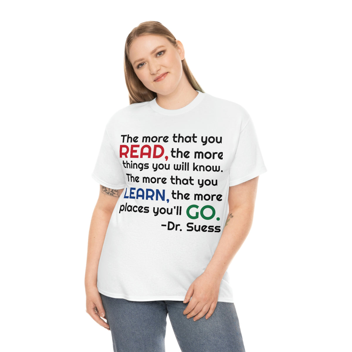 Read, Learn, Go Unisex Heavy Cotton Tee