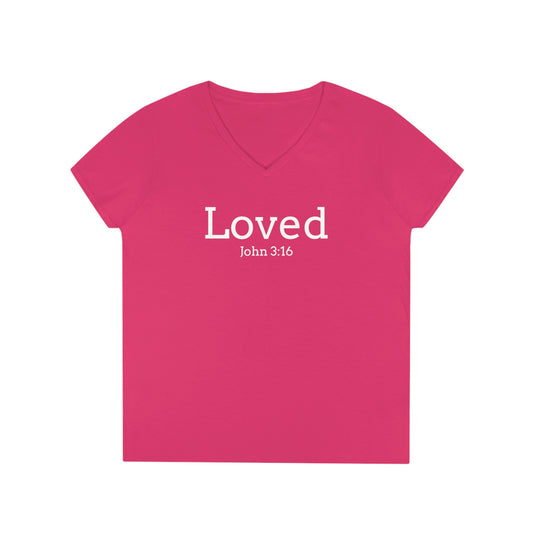 "Loved" Ladies' V-Neck T-Shirt