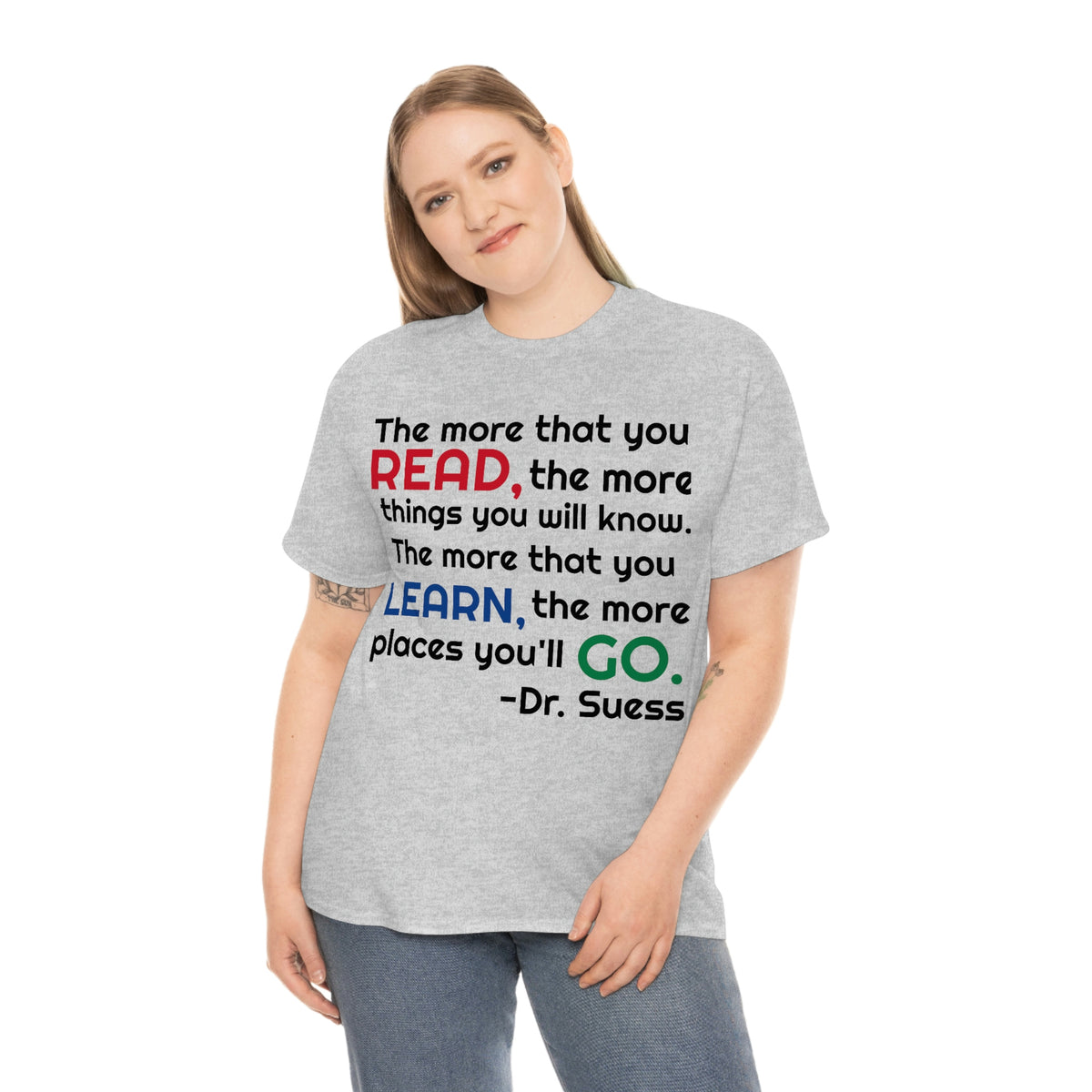 Read, Learn, Go Unisex Heavy Cotton Tee