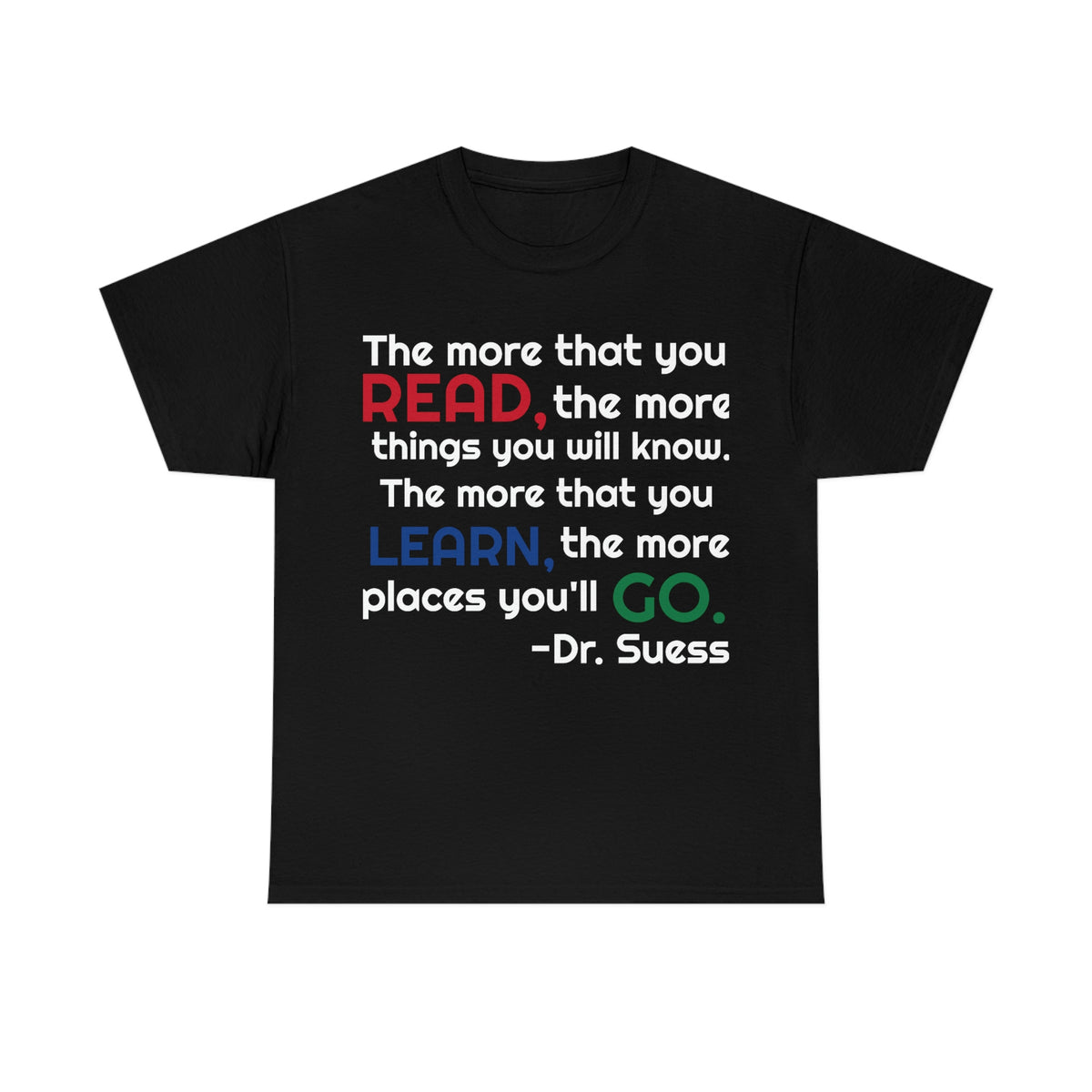 Read, Learn, Go Unisex Heavy Cotton Tee
