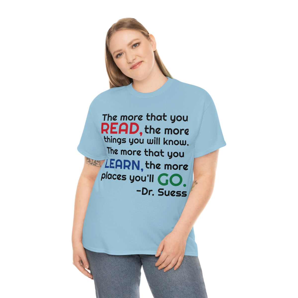 Read, Learn, Go Unisex Heavy Cotton Tee