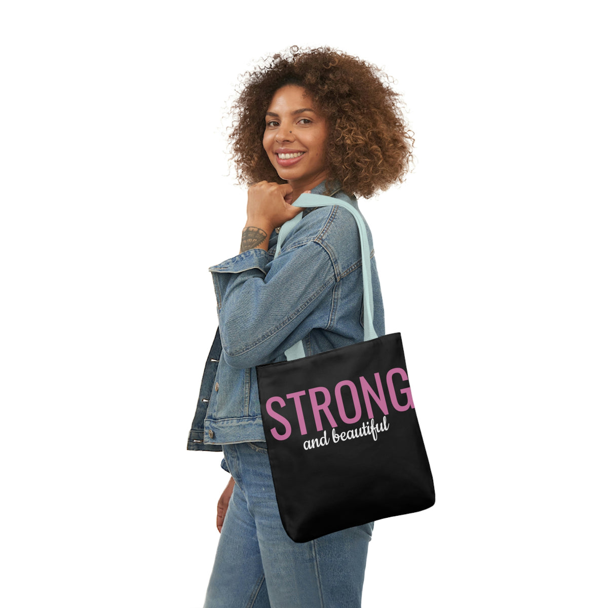 Strong and Beautiful Polyester Canvas Tote Bag (AOP)