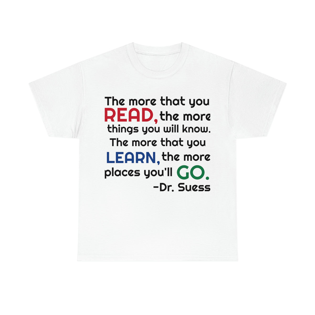 Read, Learn, Go Unisex Heavy Cotton Tee