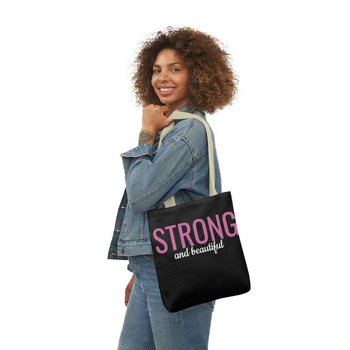 Strong and Beautiful Polyester Canvas Tote Bag (AOP)