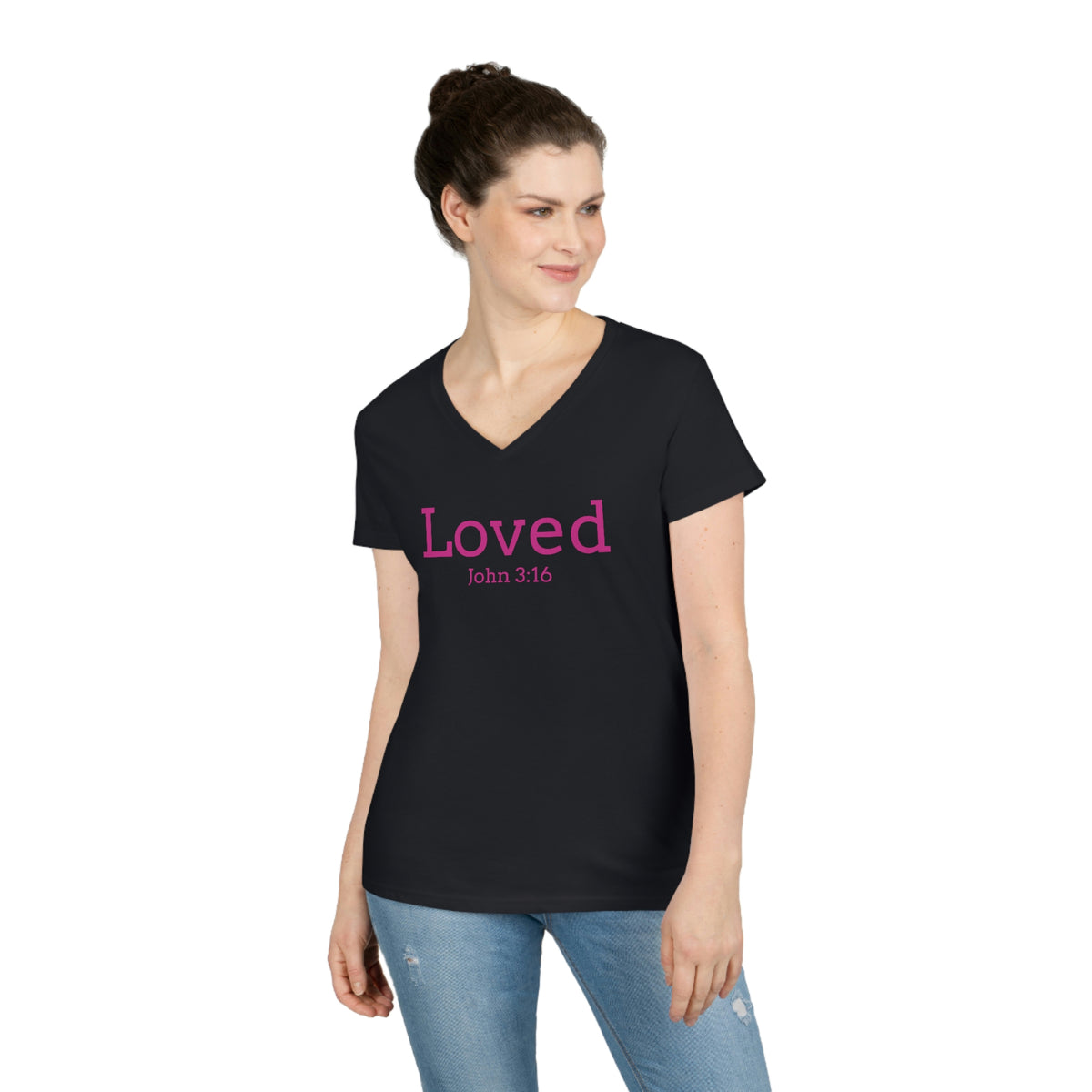 "Loved" Ladies' V-Neck T-Shirt