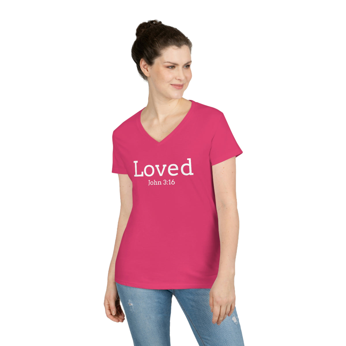 "Loved" Ladies' V-Neck T-Shirt