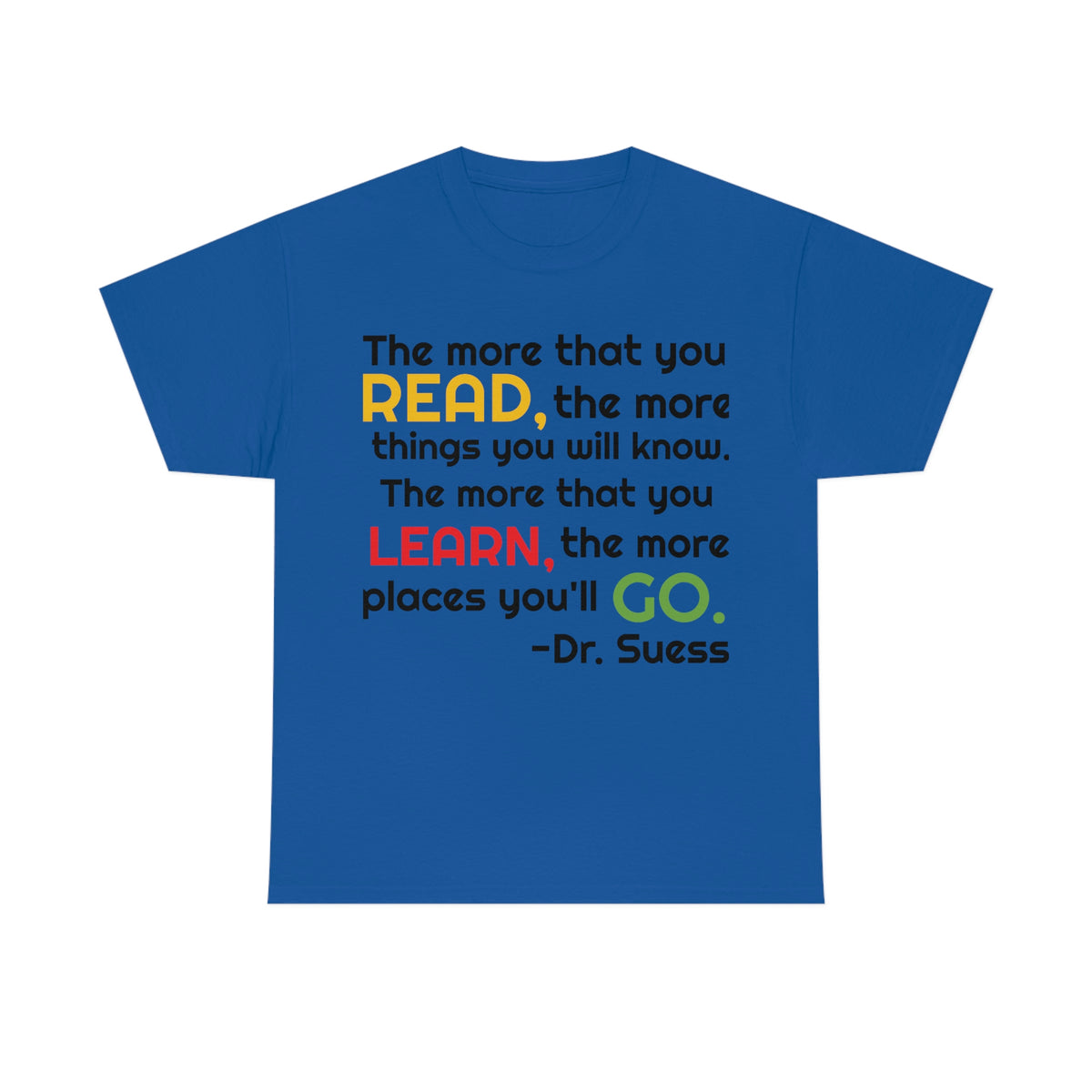 Read, Learn, Go Unisex Heavy Cotton Tee