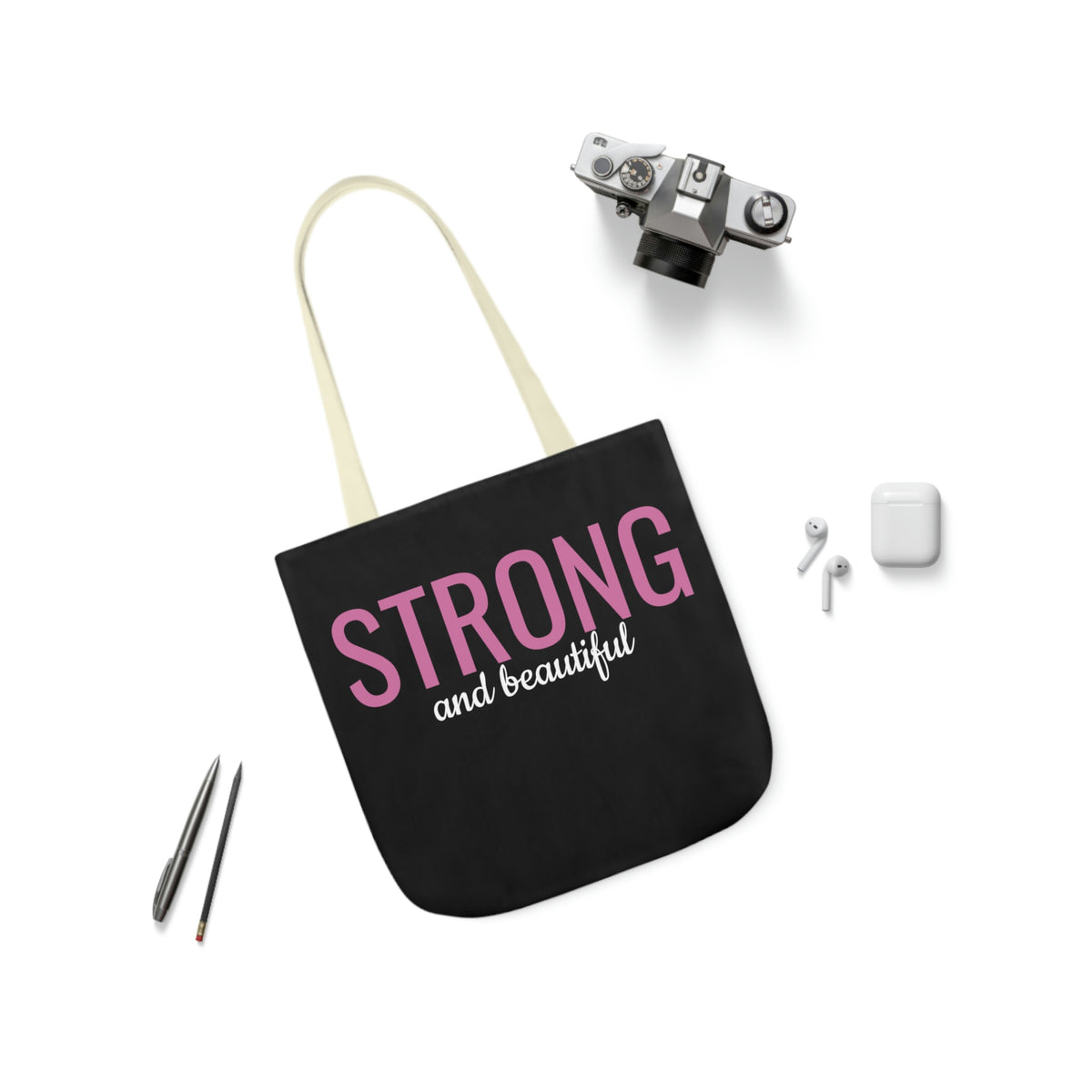 Strong and Beautiful Polyester Canvas Tote Bag (AOP)