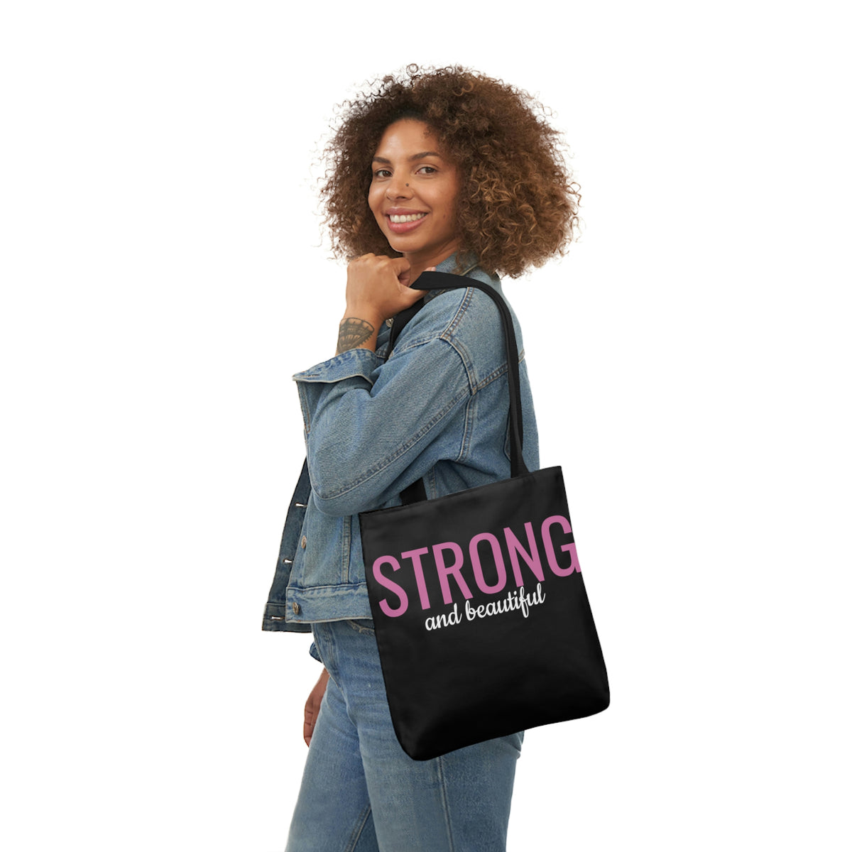 Strong and Beautiful Polyester Canvas Tote Bag (AOP)