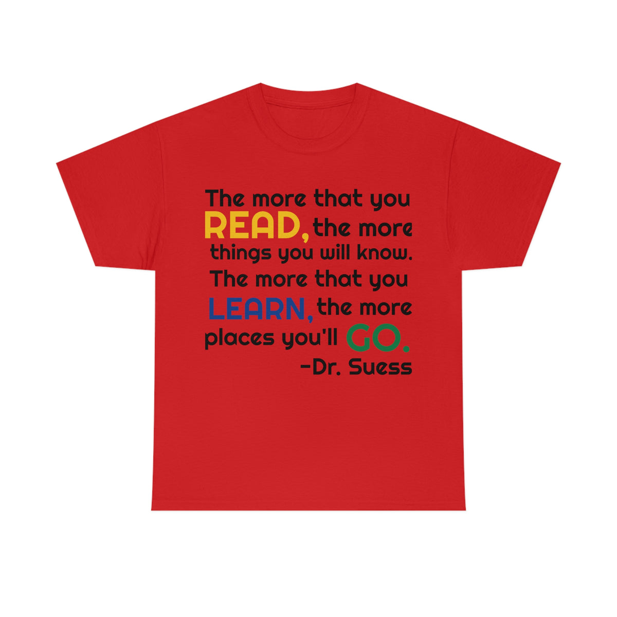Read, Learn, Go Unisex Heavy Cotton Tee