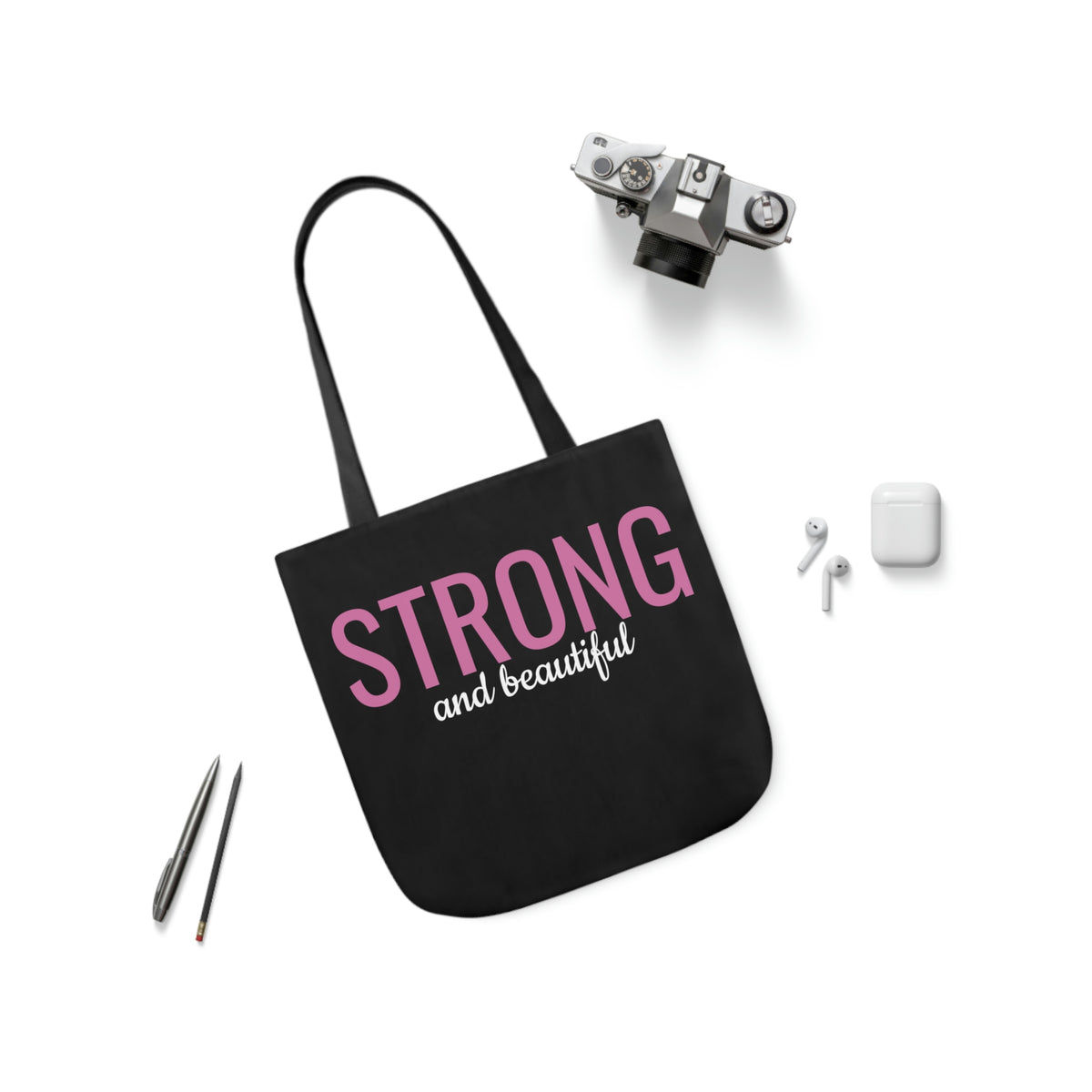 Strong and Beautiful Polyester Canvas Tote Bag (AOP)