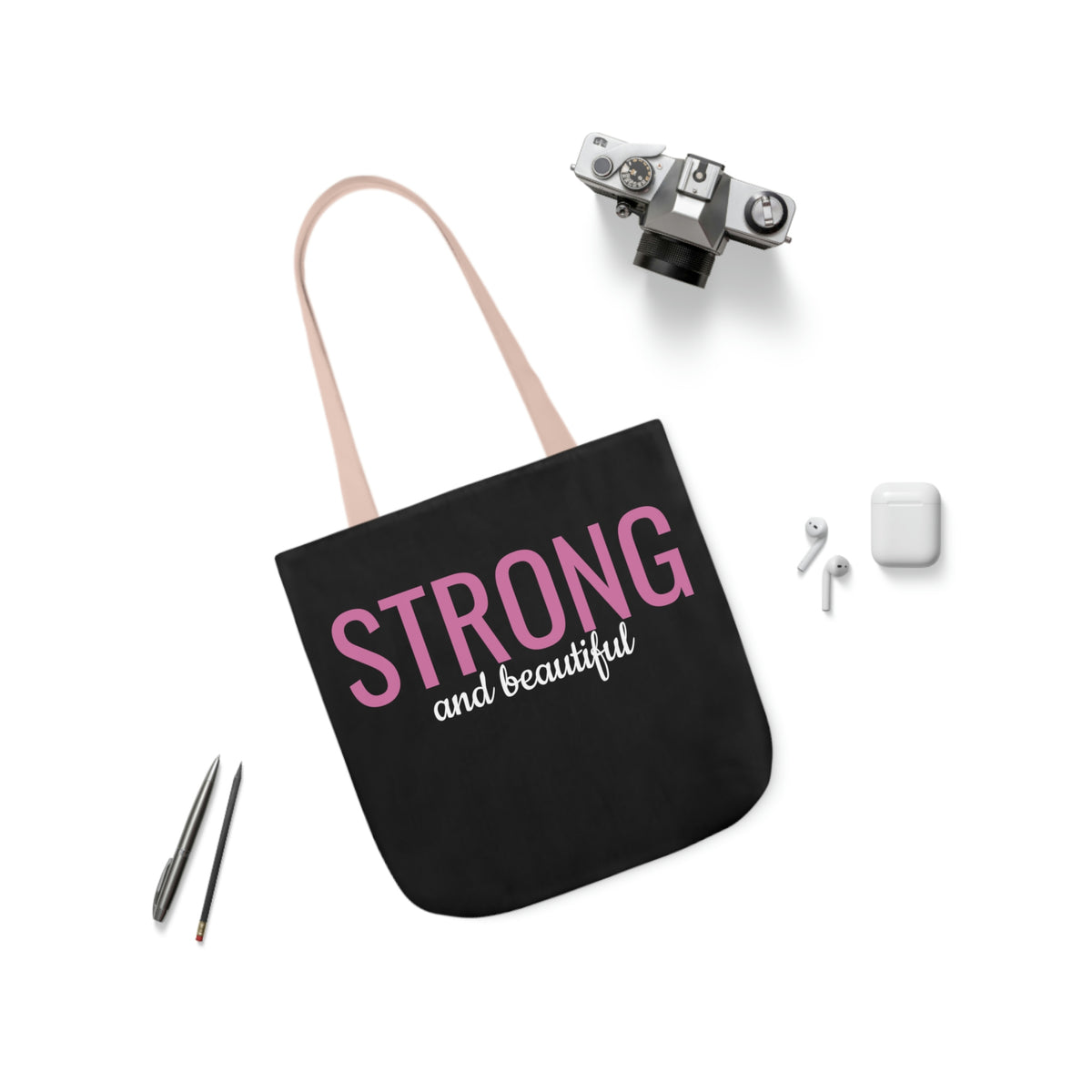 Strong and Beautiful Polyester Canvas Tote Bag (AOP)