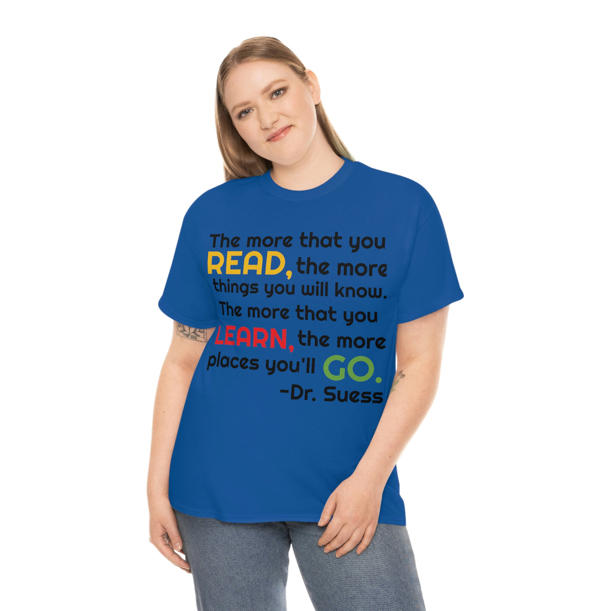 Read, Learn, Go Unisex Heavy Cotton Tee
