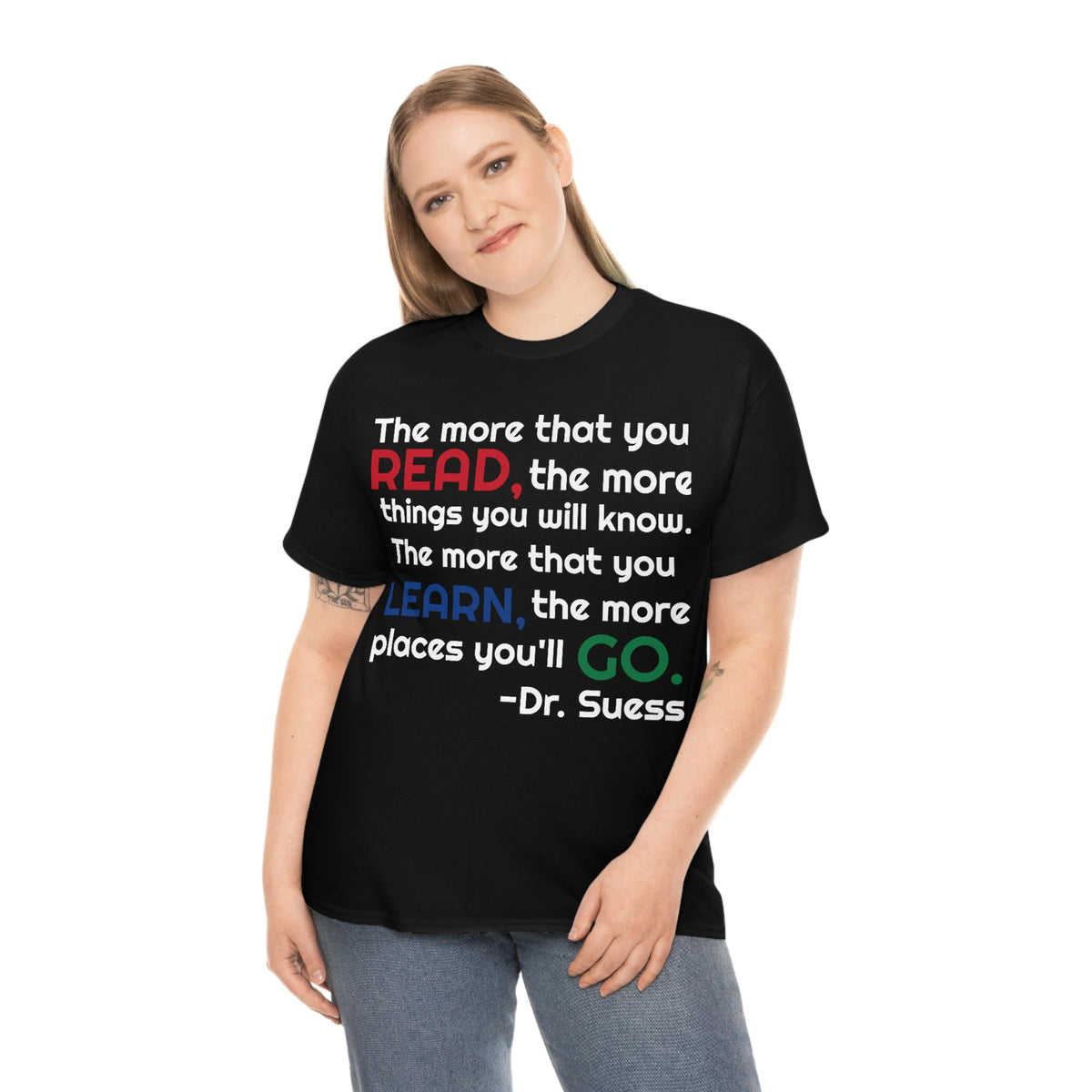Read, Learn, Go Unisex Heavy Cotton Tee