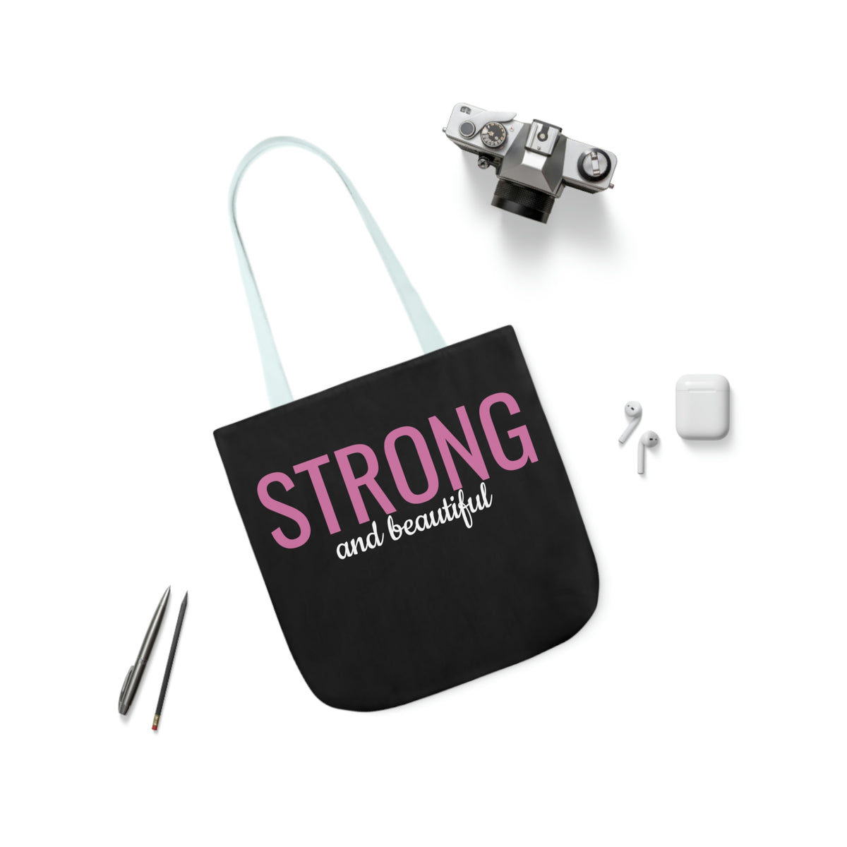 Strong and Beautiful Polyester Canvas Tote Bag (AOP)